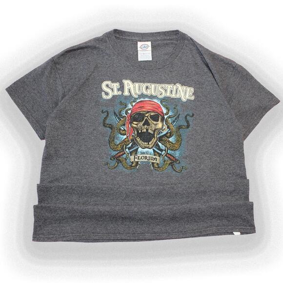 Y2K Florida Gray Pirate Graphic Tee - Picture 1 of 7